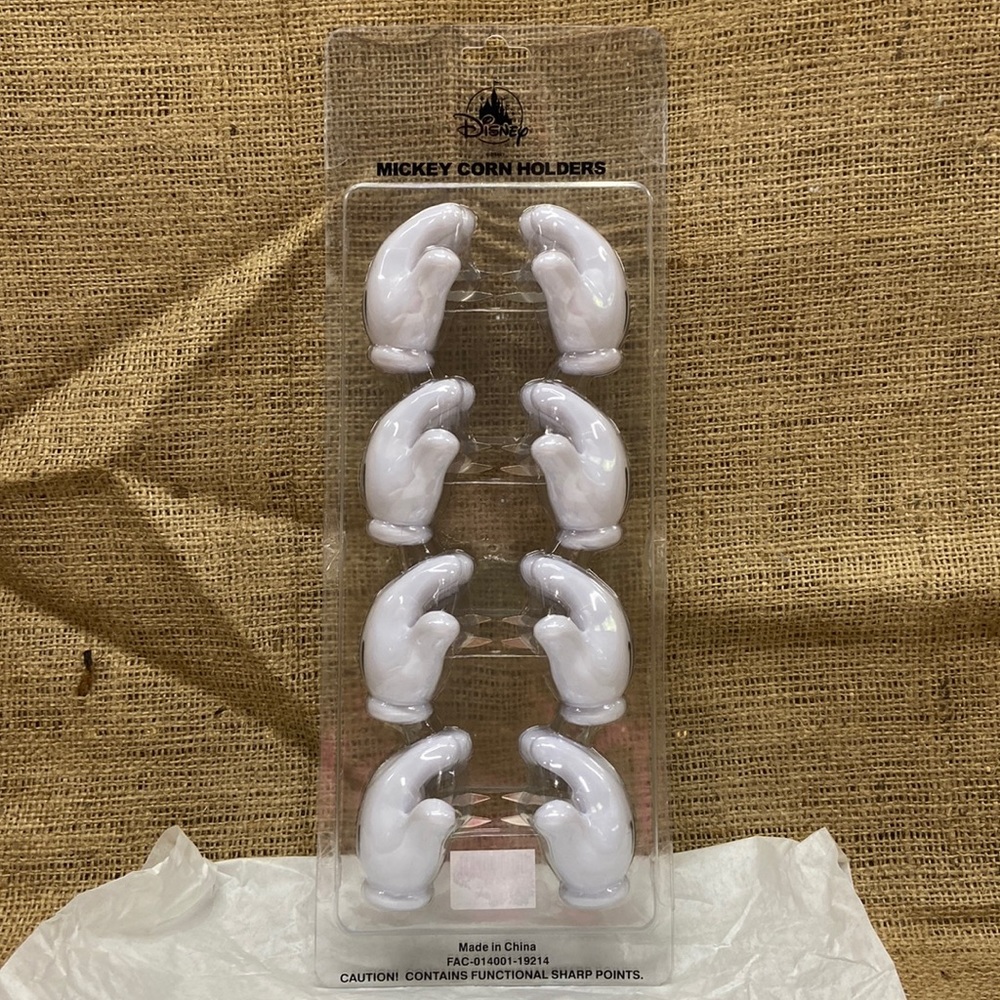 New Disney Parks Mickey Glove Hands Corn Cob Holders 4 Pairs 8 Gloves Total